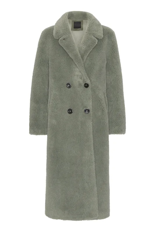 Fiona Long Coat Without Fur Green sold by Americandreams