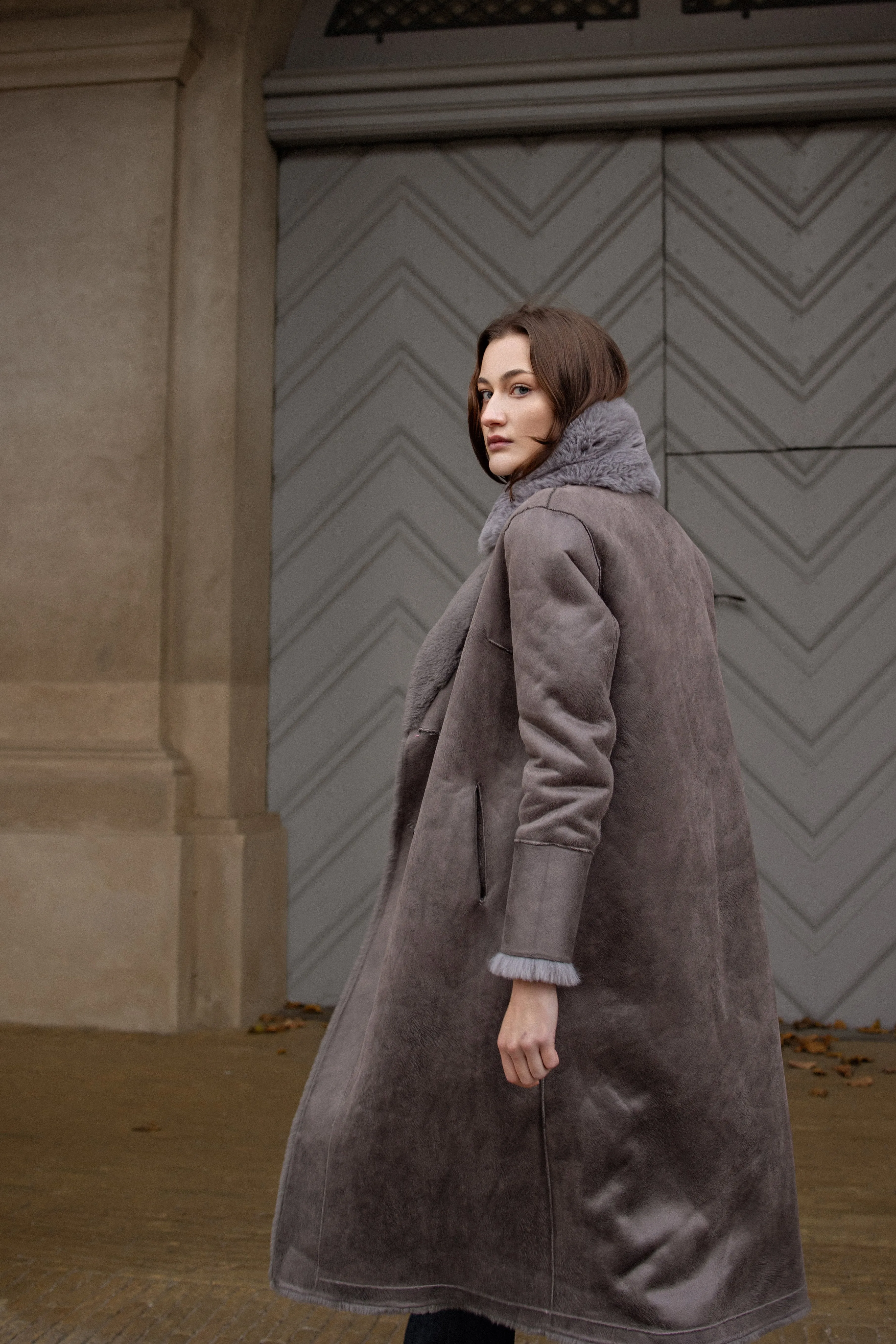 Leona Wool Coat Long Light Grey sold by Americandreams product image thumbnail 4