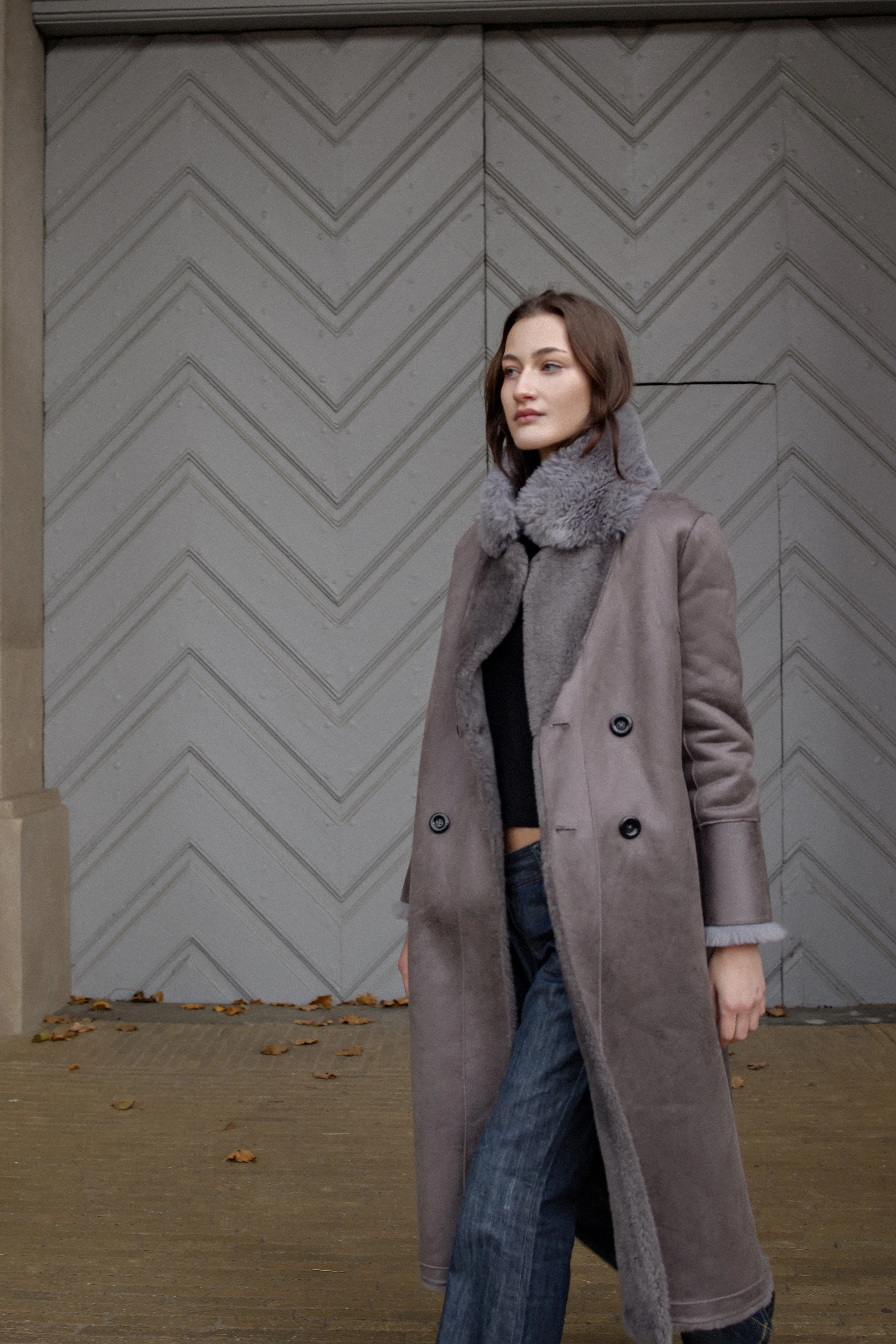 Leona Wool Coat Long Light Grey sold by Americandreams product image thumbnail 3