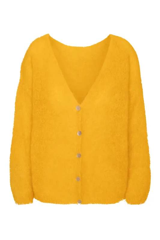 Cornelia LS Cardigan Burnt Yellow sold by Americandreams
