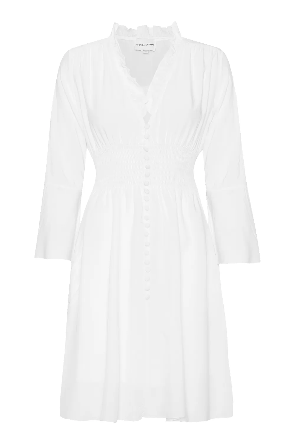Sally Short Dress Solid White sold by Americandreams