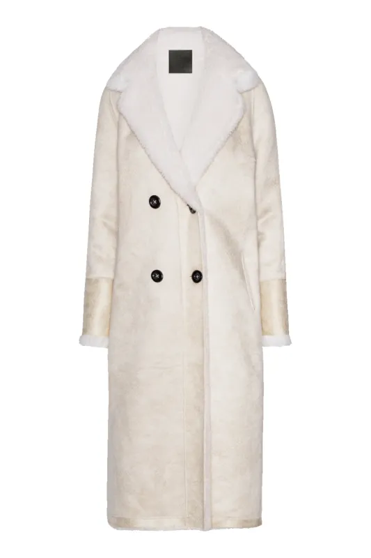 Leona Wool Coat Long White sold by Americandreams