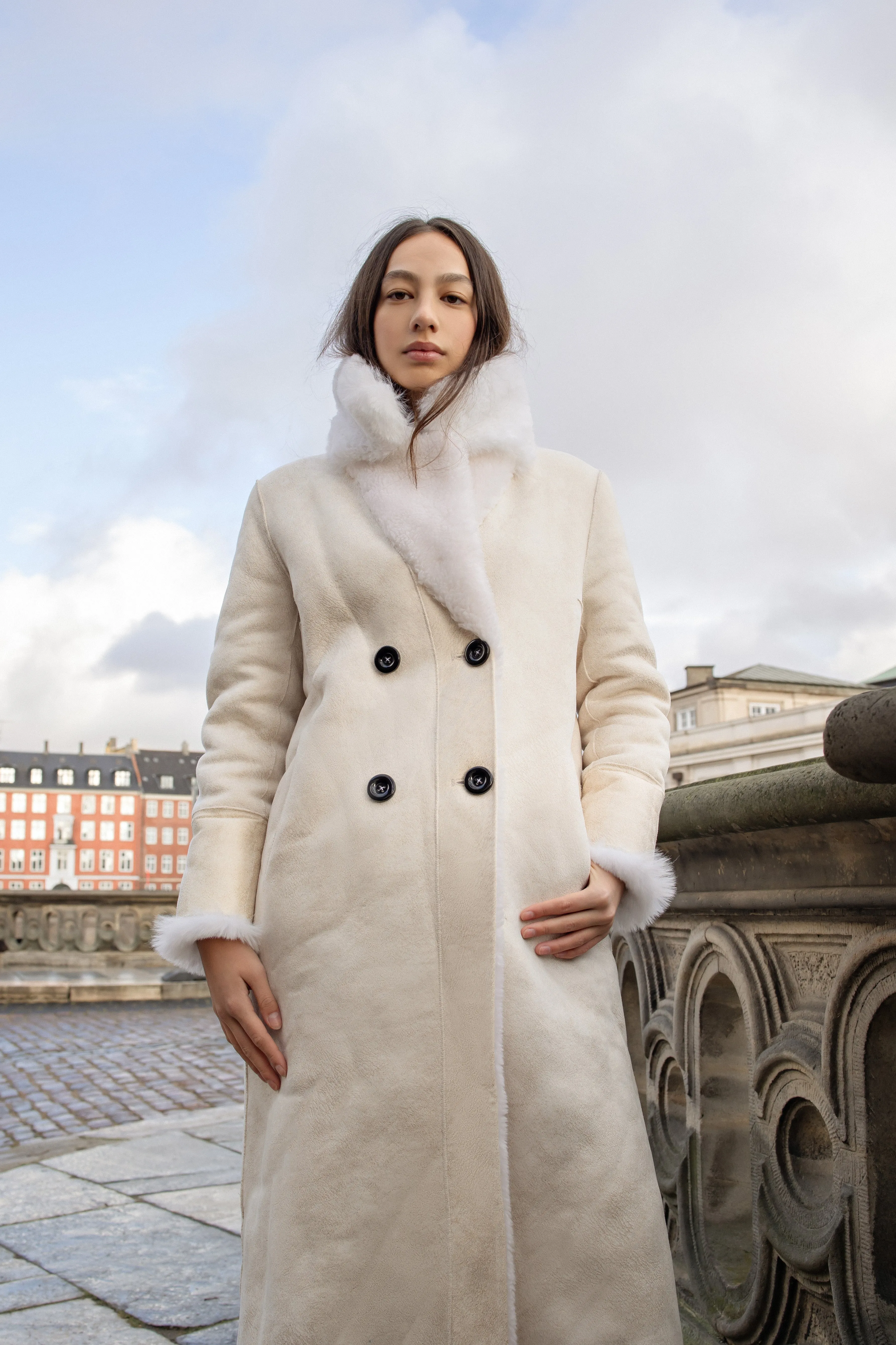 Leona Wool Coat Long White sold by Americandreams product image thumbnail 3