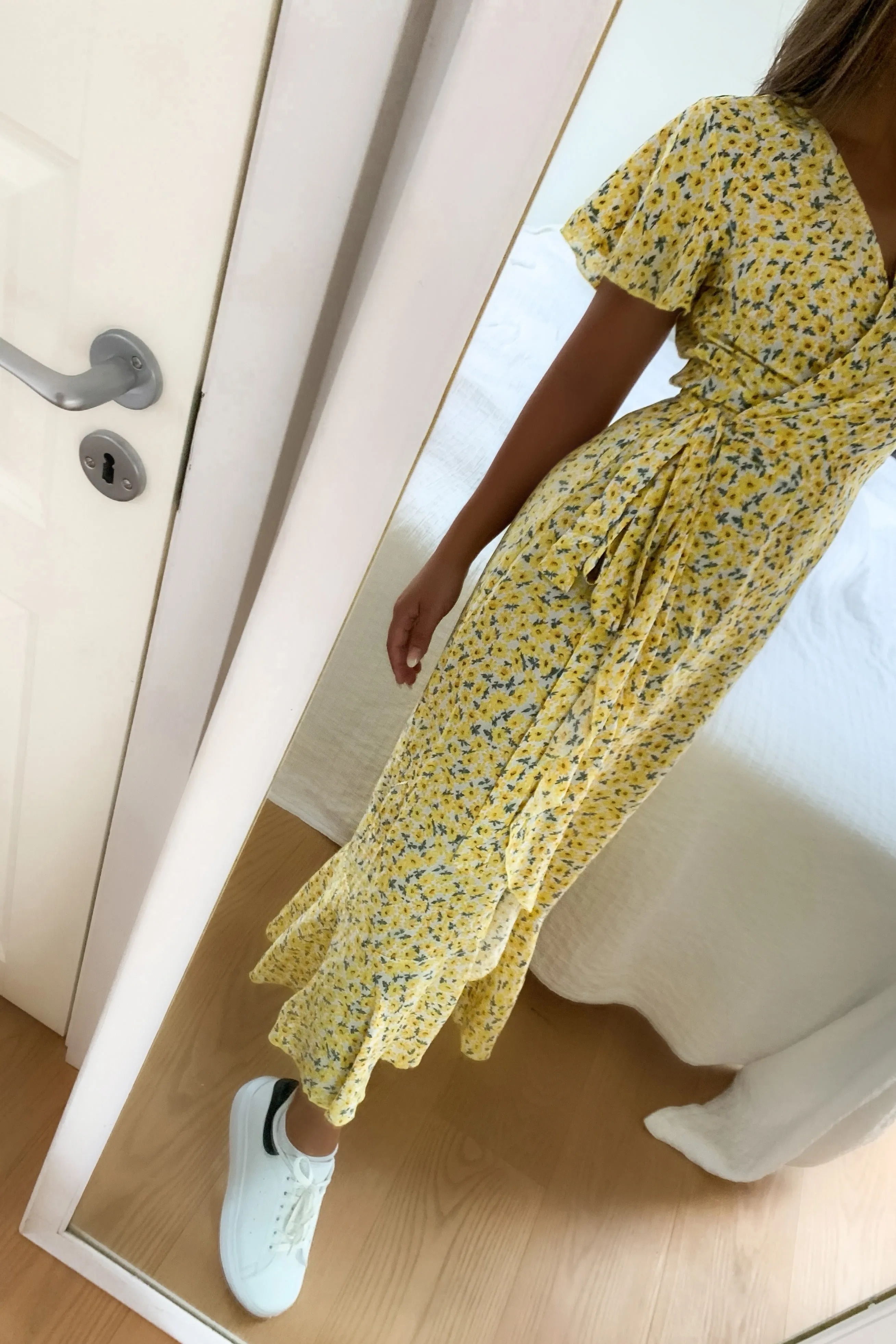 Milly Wrap Dress Long Yellow Flower sold by Americandreams product image thumbnail 2