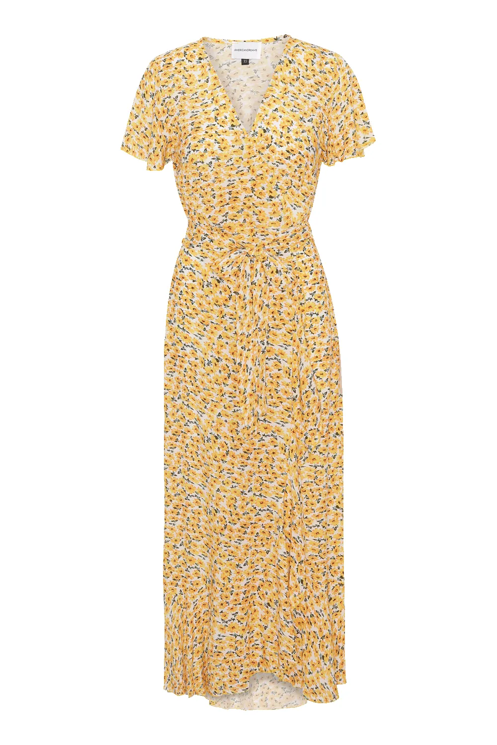 Milly Wrap Dress Long Yellow Flower sold by Americandreams
