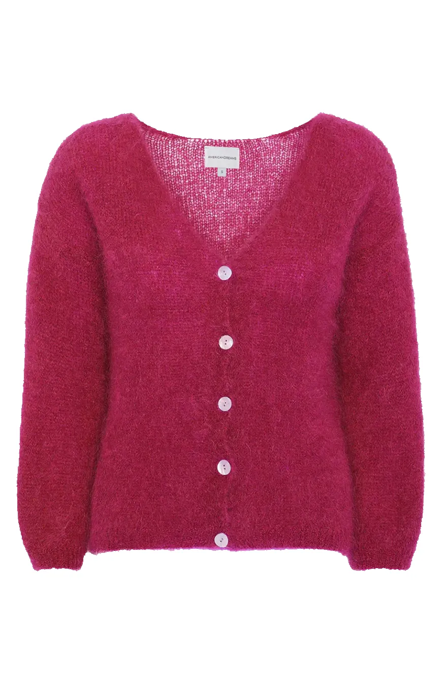 Cornelia LS Cardigan Cerise sold by Americandreams