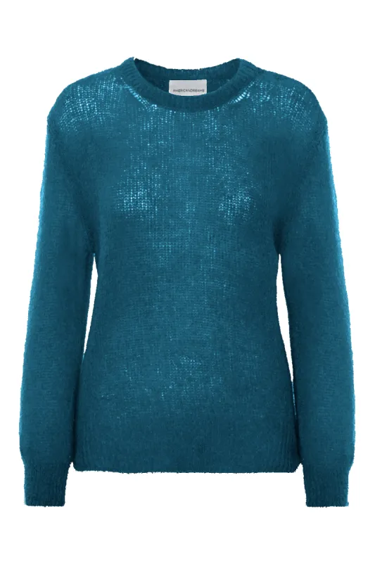 Mari Oversized Knit Pullover Aqua Blue sold by Americandreams