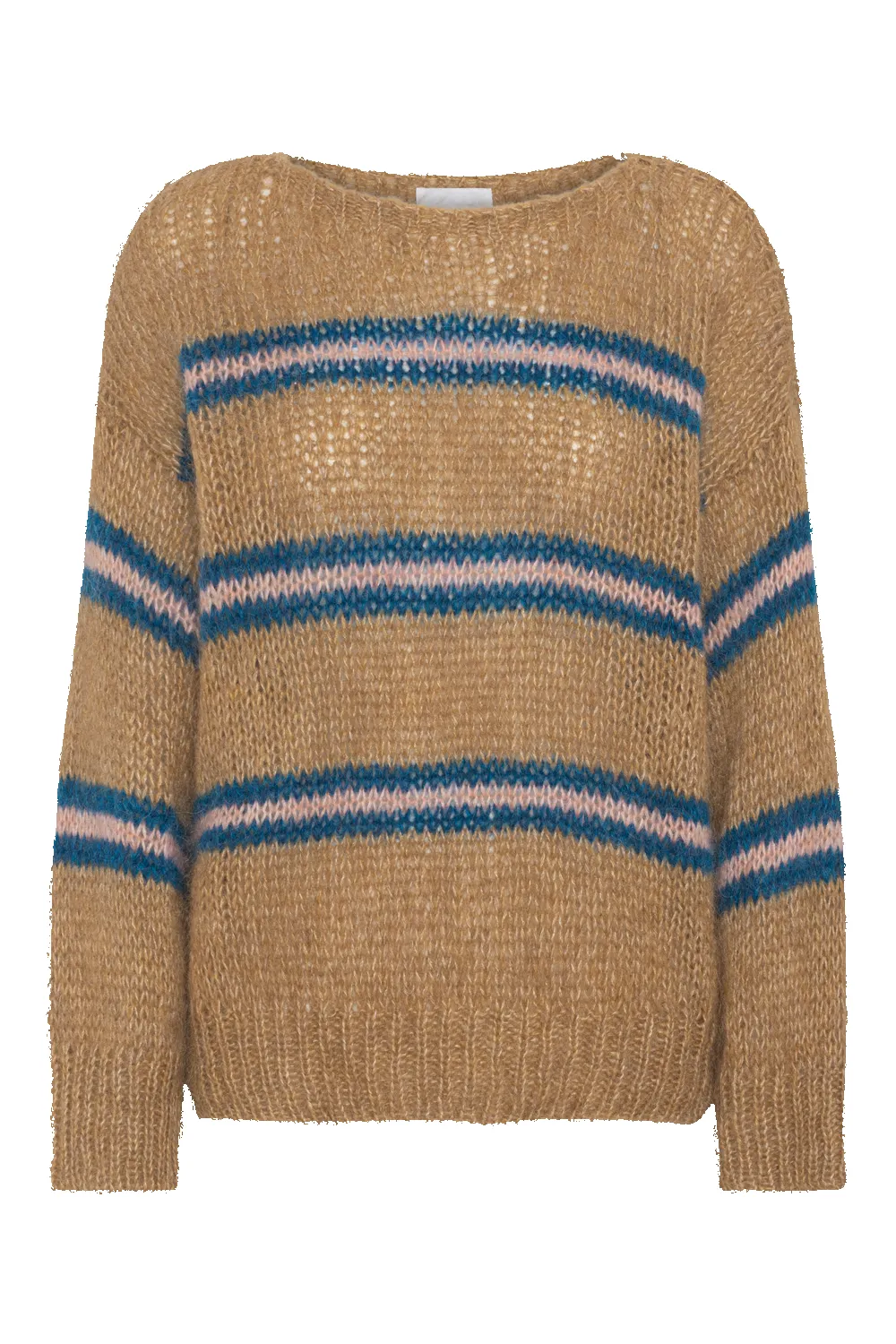 Amira Knit Pullover Brown/Blue/Light Pink Striped sold by Americandreams