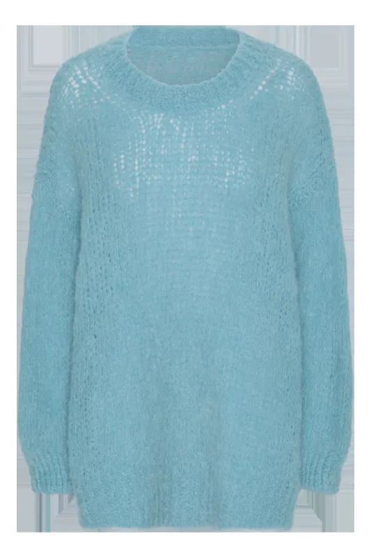 Pepper Round Neck Pullover Turquoise made by Americandreams