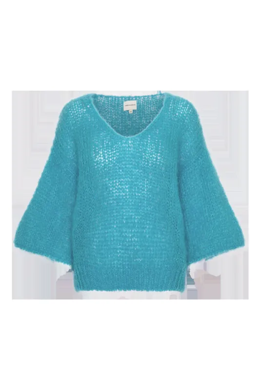 Miranda Shortsleeve Pullover Turquoise made by Americandreams