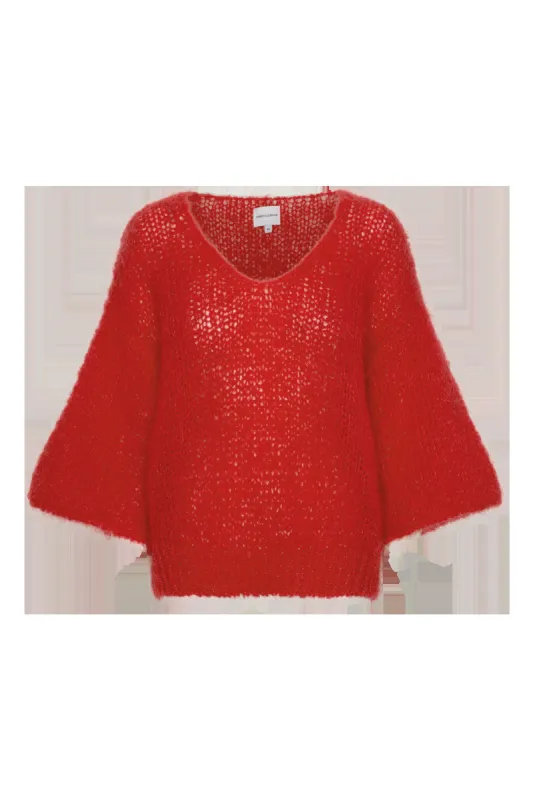 Miranda Shortsleeve Pullover Lipstick Red made by Americandreams