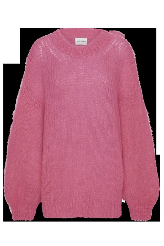 Pepper Round Neck Pullover Pink made by Americandreams