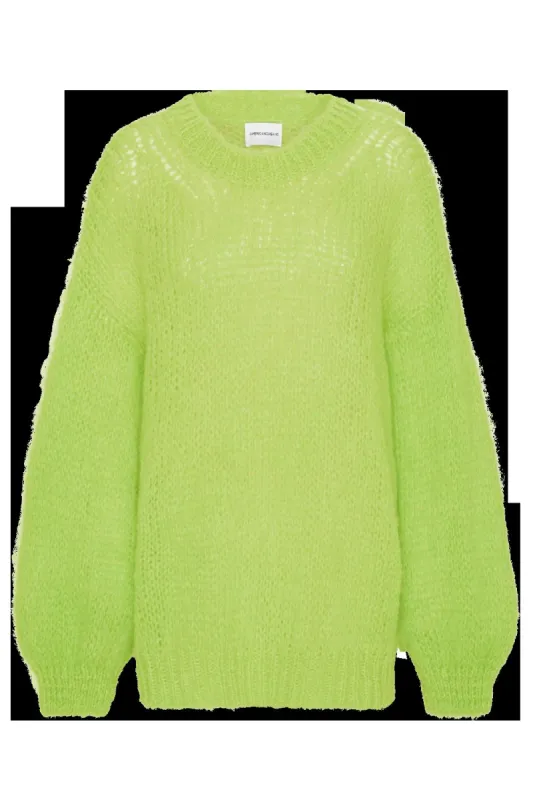 Pepper Round Neck Pullover Lime Green made by Americandreams