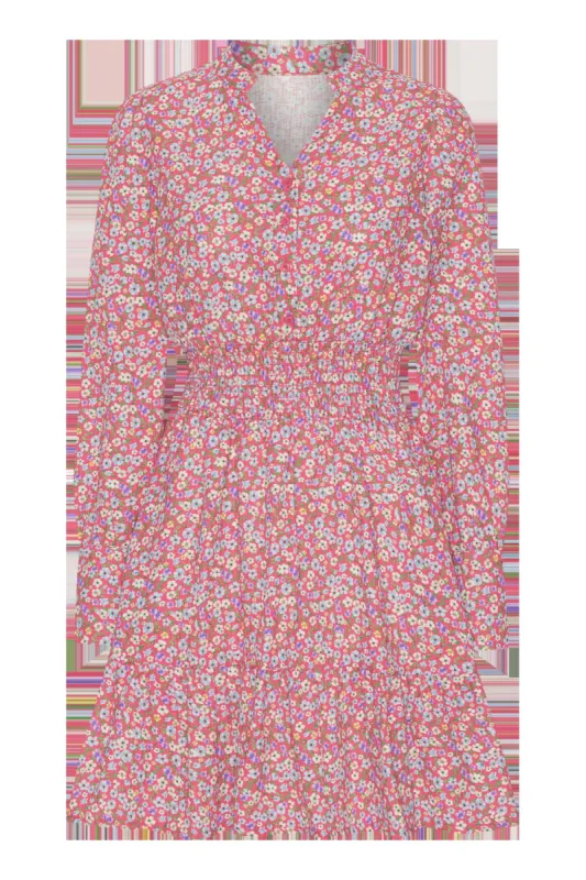 Inna Short Dress Cotton Red Flower - Sample sold by American Dream