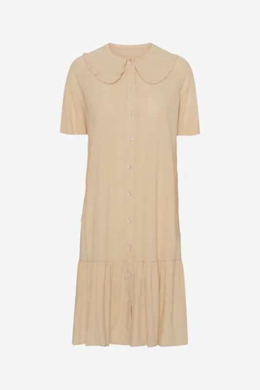 Stacy Collar Dress Beige - Sample made by Americandreams