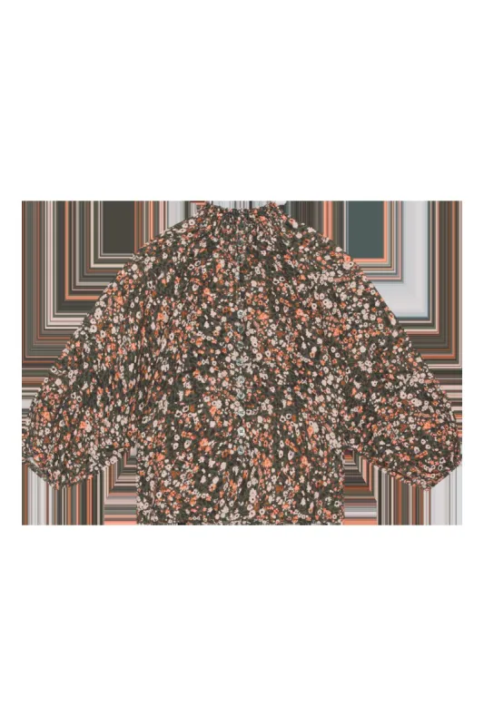 Perla Cotton Shirt Kids Army Flower - Sample sold by Americandreams