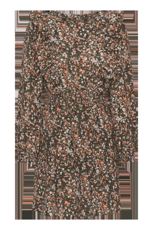 Patricia LS Cotton Dress Army Flower - Sample sold by American Dream