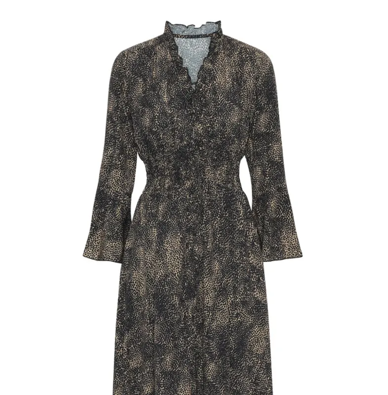 Sally Short Dress Black / Brown Dot - Sample sold by American Dream