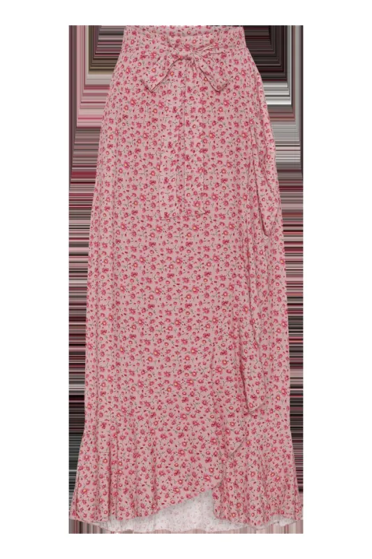 Milly Wrap Skirt Long Pink Flower sold by American Dream