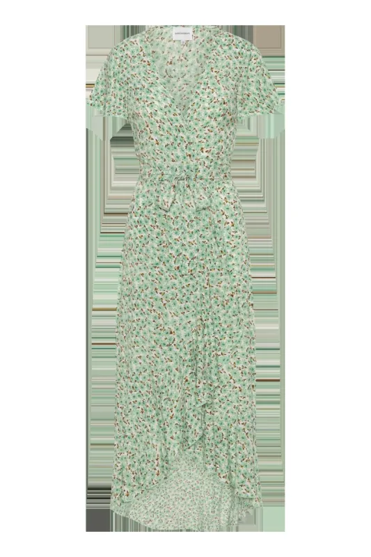 Milly Wrap Dress Long Light Green Flower sold by American Dream