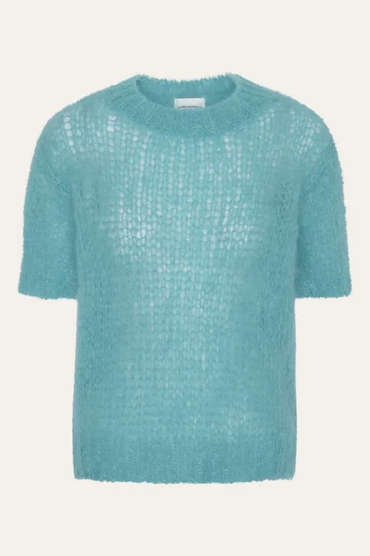 Lucy Short Sleeve Pullover Turquoise - Sample sold by American Dream