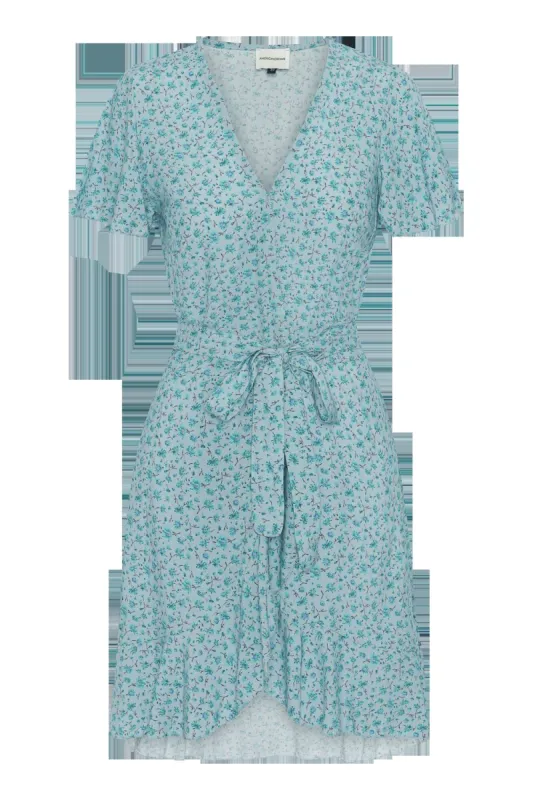 Milly Wrap Dress Short Turquoise Flower sold by American Dream