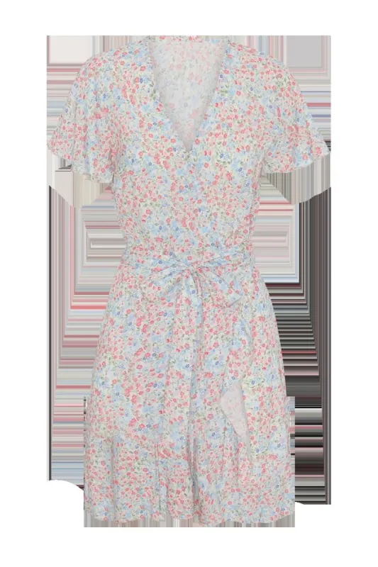 Milly Wrap Dress Short Multi Flower sold by American Dream