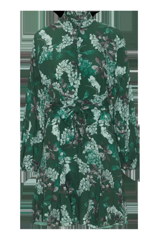 Aia Viscose Dress Green Big Flower made by Americandreams