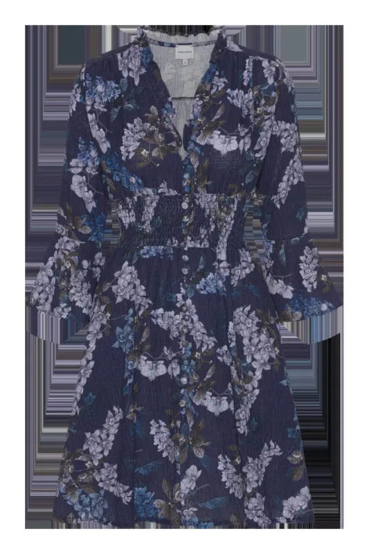 Sally Cotton Short Dress Violet Flower sold by American Dream