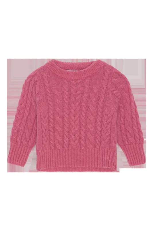 Lily Cable Knit Pullover Kids Pink - Sample sold by Americandreams