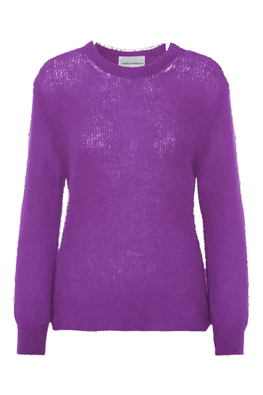Ulla O Neck Knit Pullover Deep Purple sold by American Dream