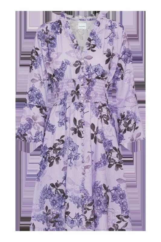 Sally Cotton Short Dress Lilac Flower sold by American Dream