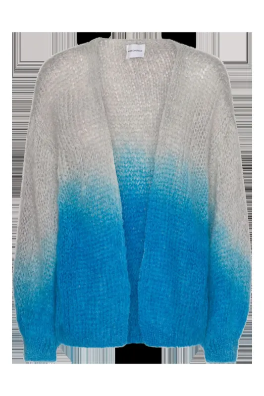 Olivia Mohair Cardigan Ombre Turquoise/Grey - Sample sold by American Dream