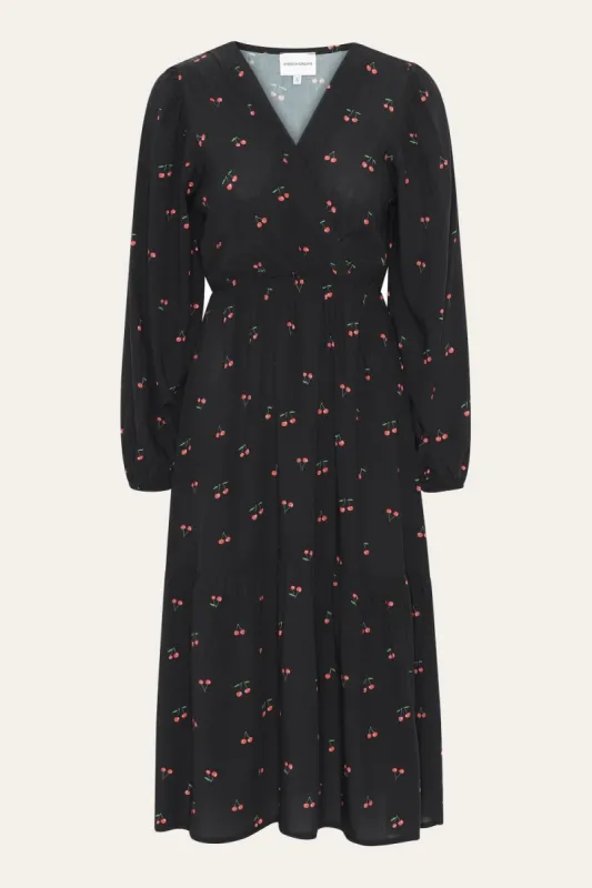 Nikita LS Dress Black / Red Cherry made by Americandreams