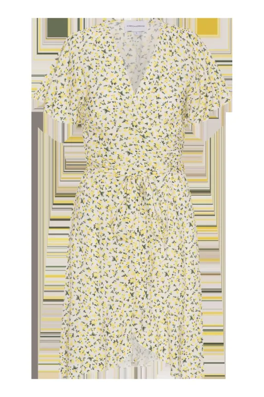 Milly Wrap Dress Short White/Lime Flower sold by American Dream