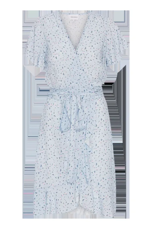 Milly Wrap Dress Short Light Blue Flower sold by American Dream