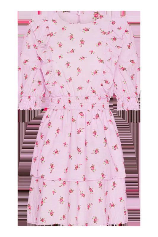 Patricia Cotton Dress Light Pink Flower made by Americandreams