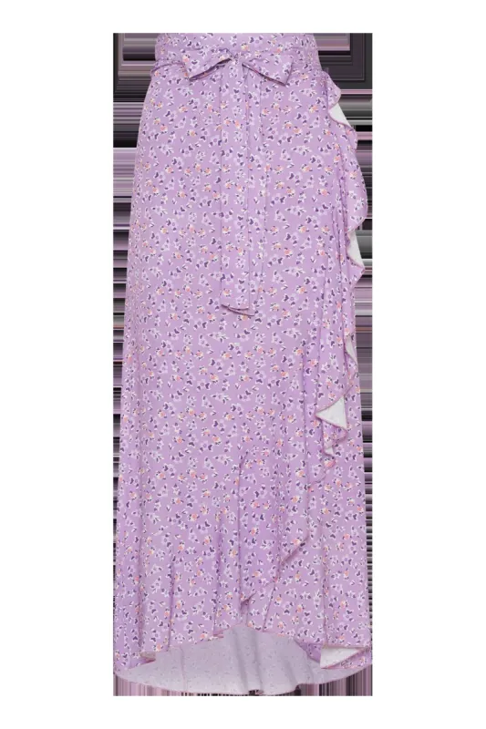 Milly Wrap Skirt Long Lilac Flower sold by American Dream