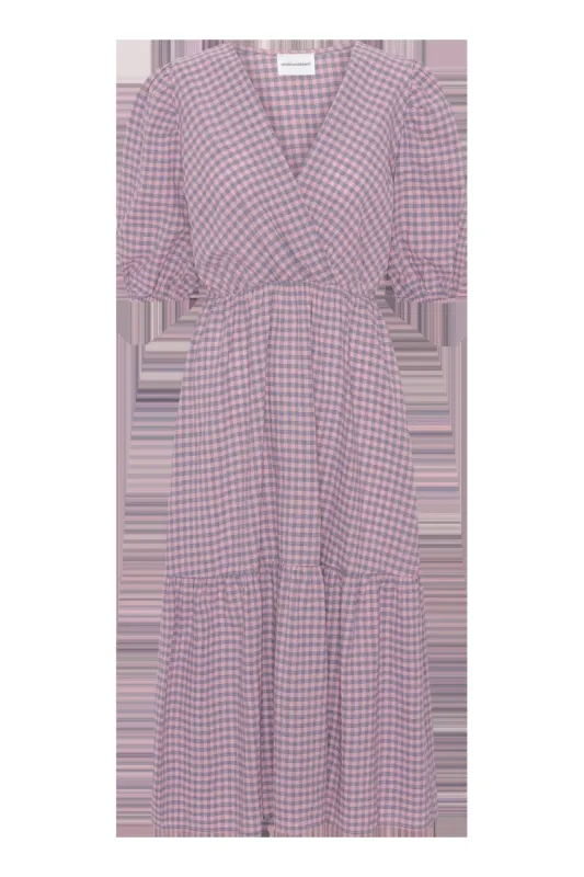 Nikita Half Sleeve Dress Lilac Check sold by American Dream