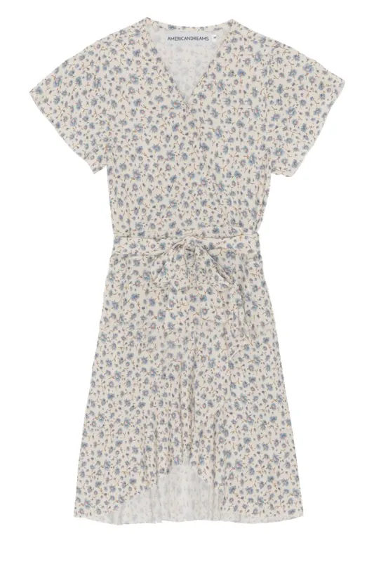 Milly Wrap Dress Kids Blue Flower sold by Americandreams