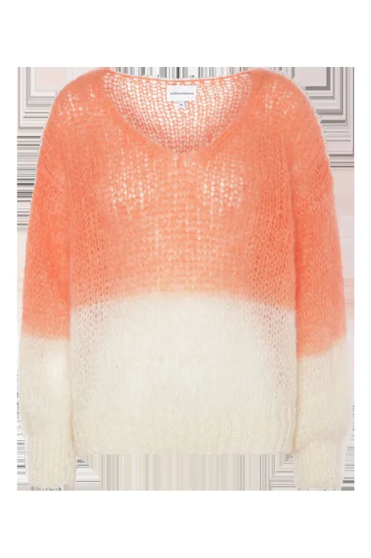 Milana Knit 2-Colored Orange/White made by Americandreams