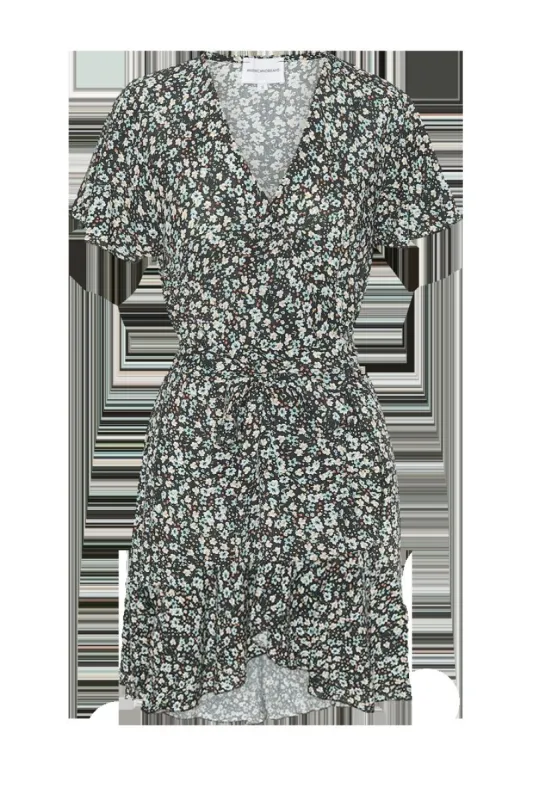 Milly Wrap Dress Short Black / Blue Flower sold by American Dream