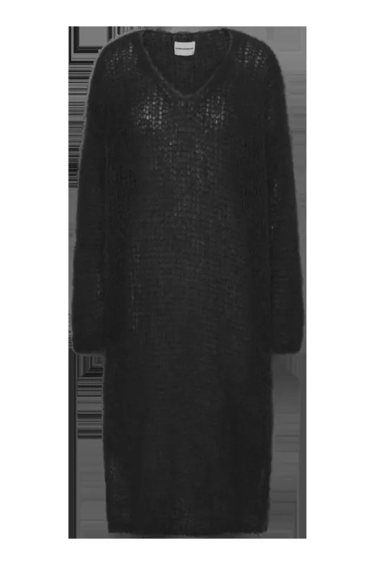 Camilla V Neck Mohair Dress Black made by Americandreams