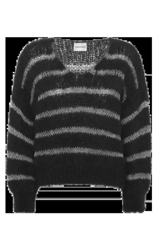 Katie LS Knit Black W/Silver sold by American Dream