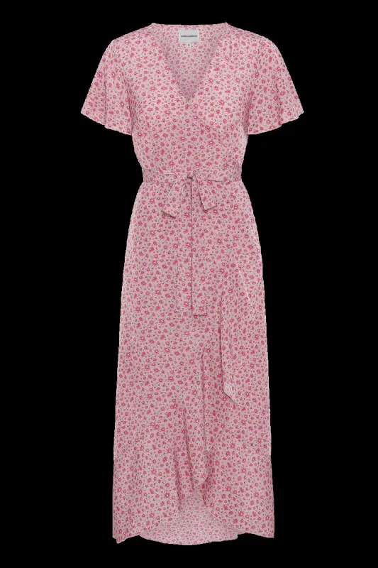 Milly Wrap Dress Long Light Pink Flower sold by American Dream