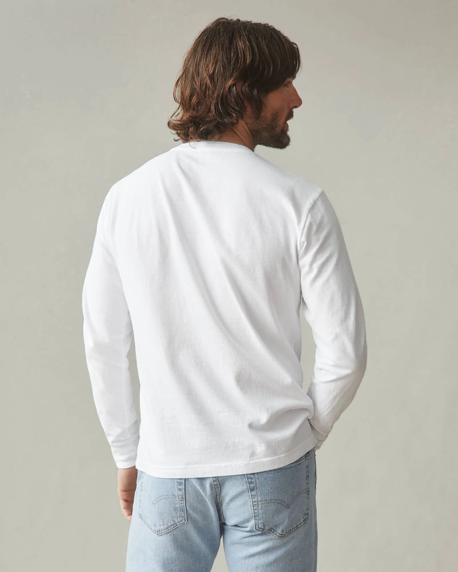 Vintage Crew Long Sleeve Tee - White sold by American Giant product image thumbnail 3
