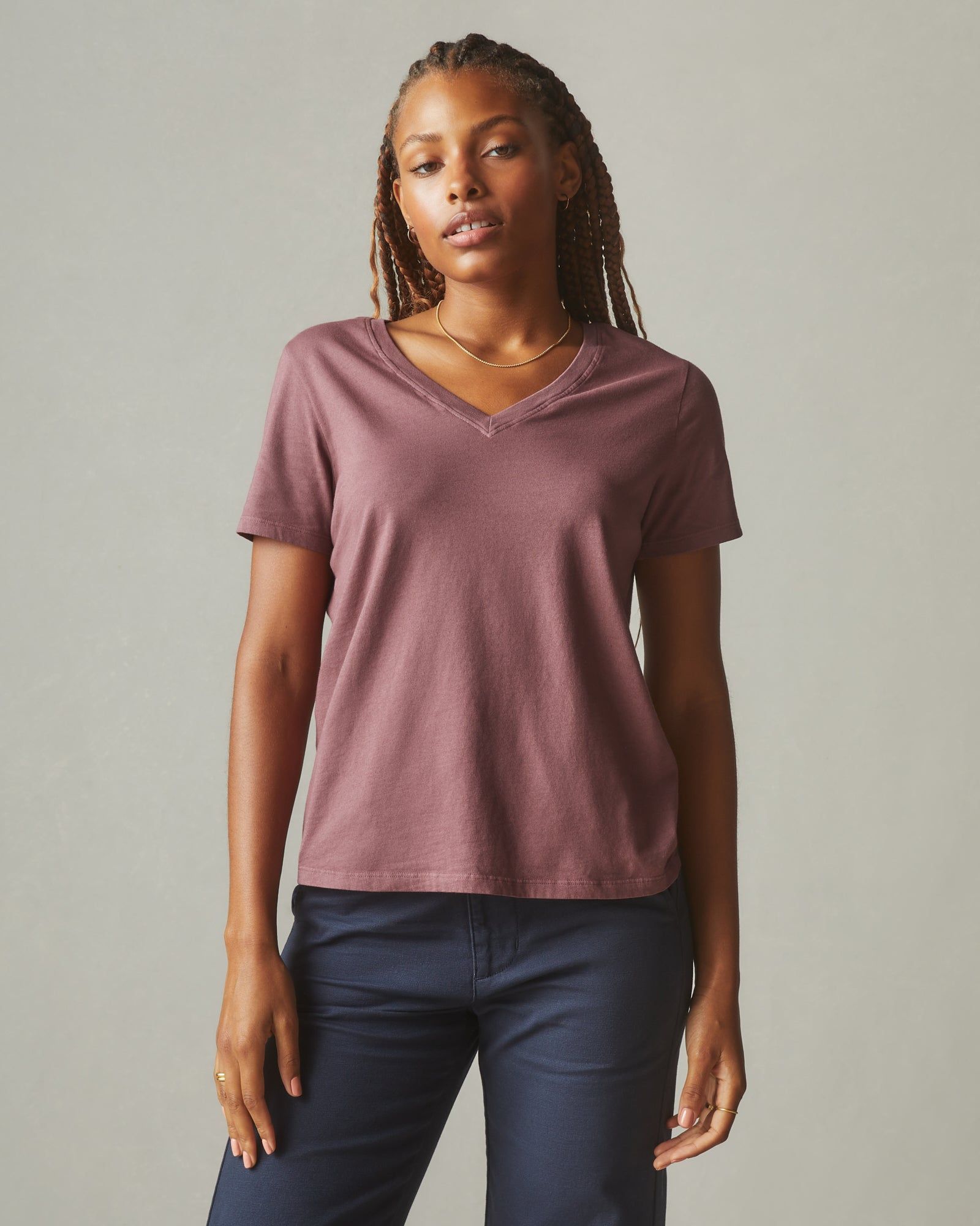 Women's Classic Cotton V-Neck Tee - Wild Ginger sold by American Giant