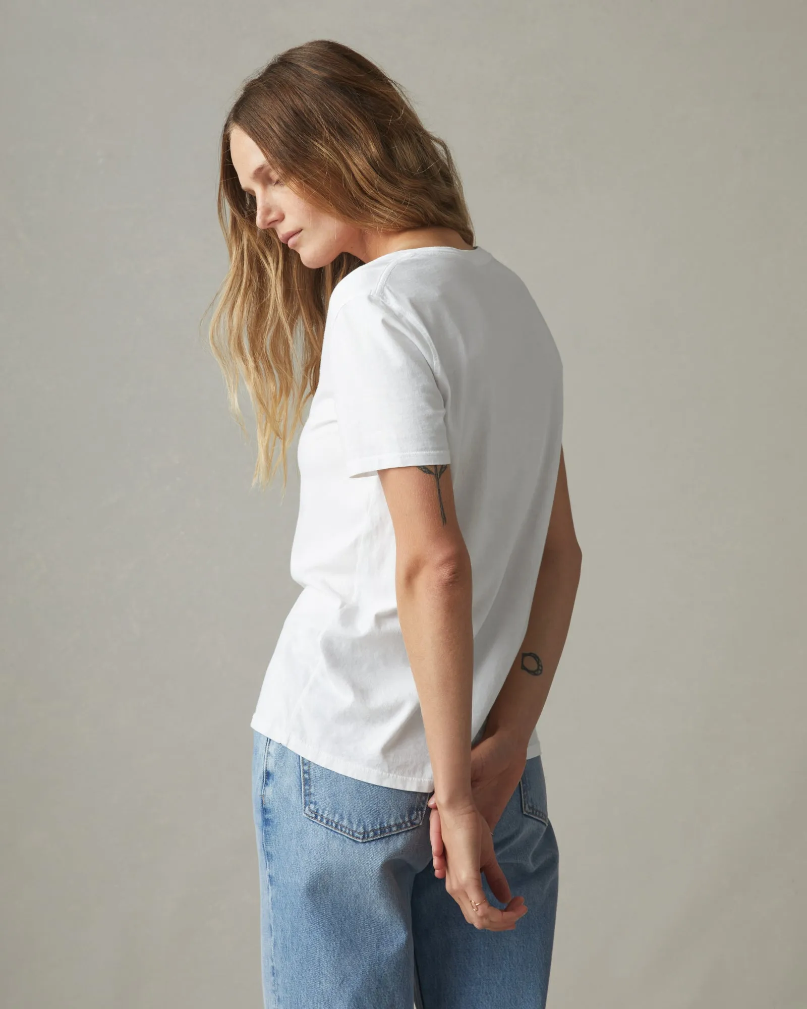 Women's Classic Cotton V-Neck Tee - White sold by American Giant product image thumbnail 4