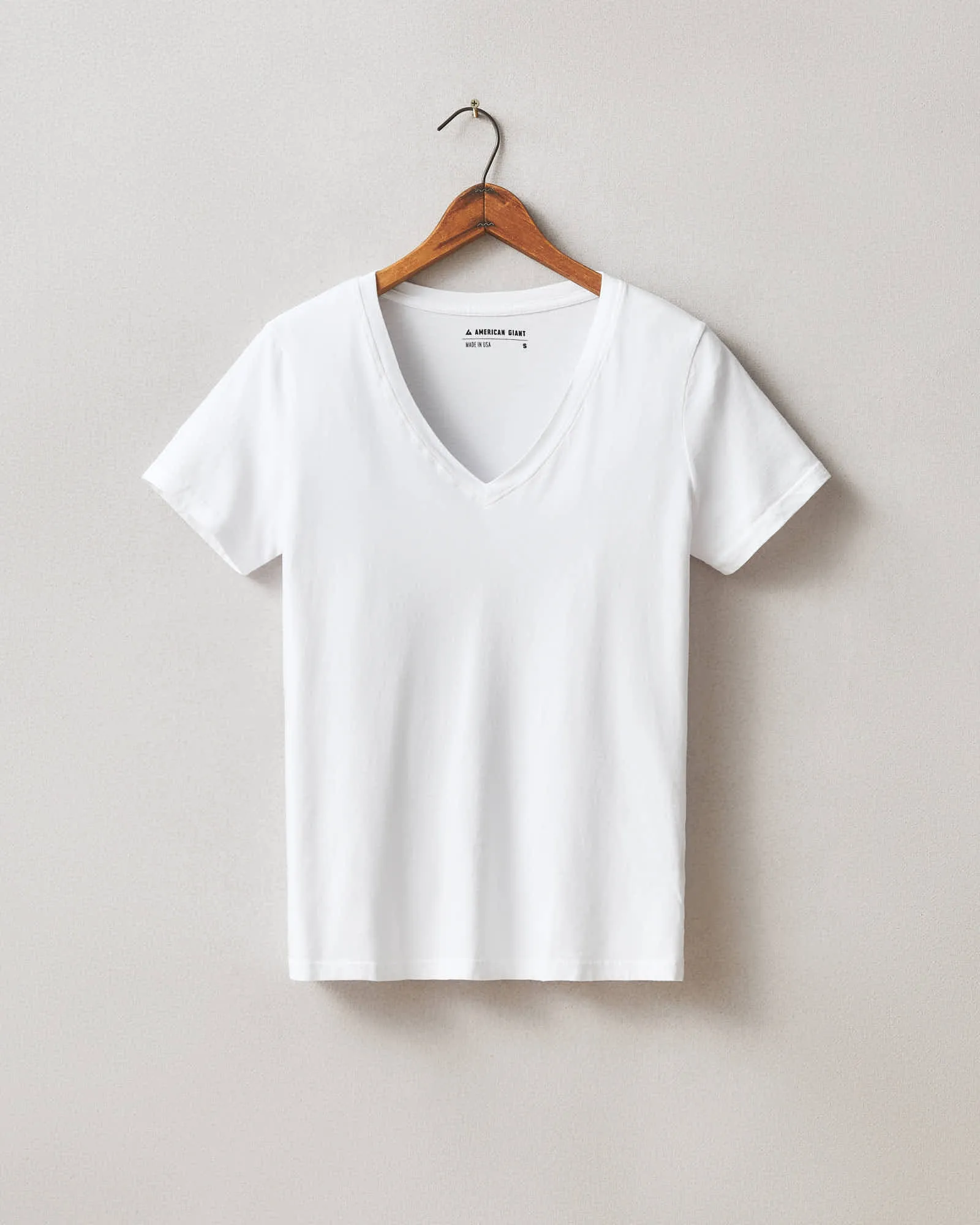 Women's Classic Cotton V-Neck Tee - White sold by American Giant