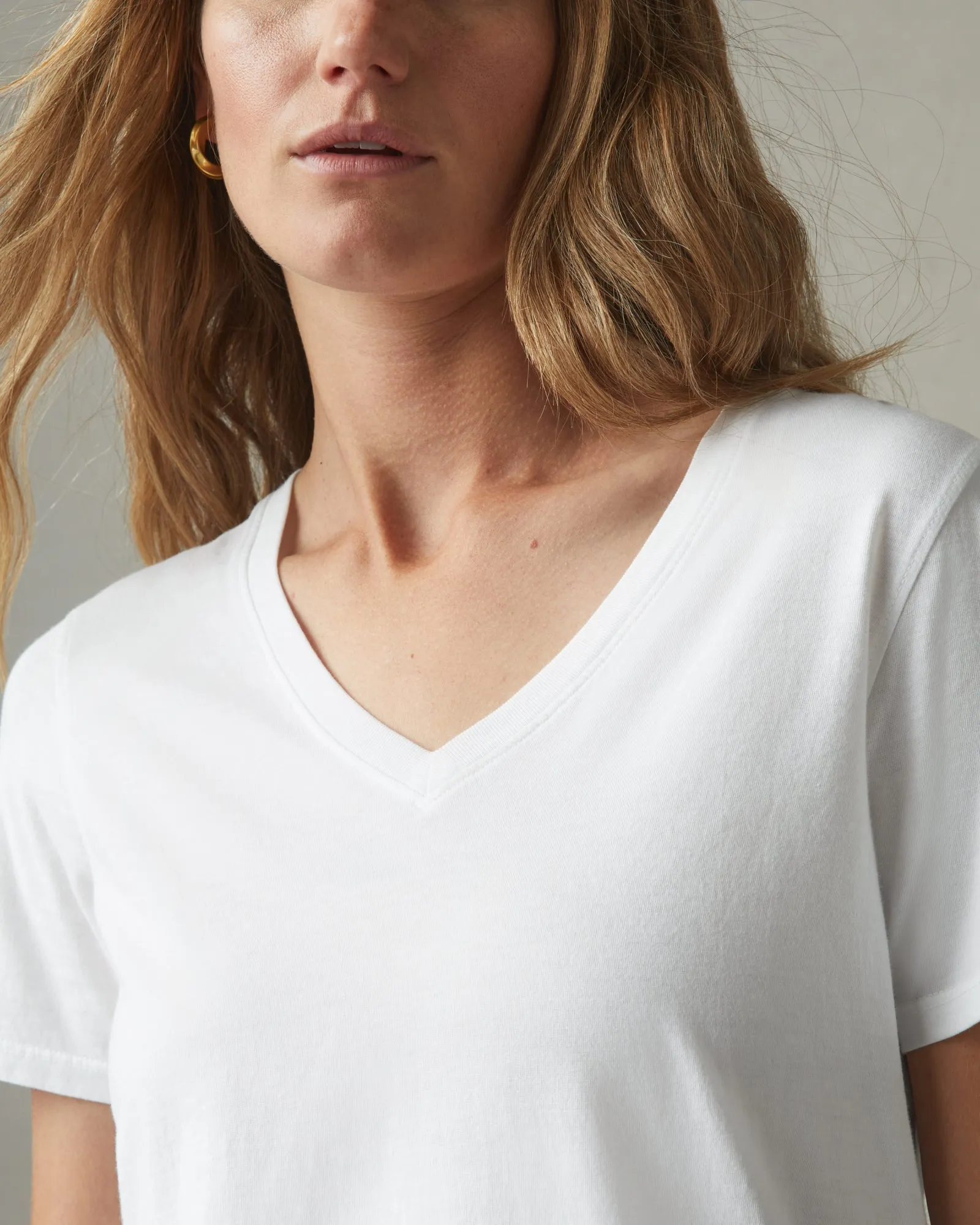 Women's Classic Cotton V-Neck Tee - White sold by American Giant product image thumbnail 5